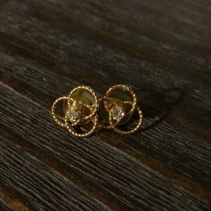 Tri hoop rhinestone earrings